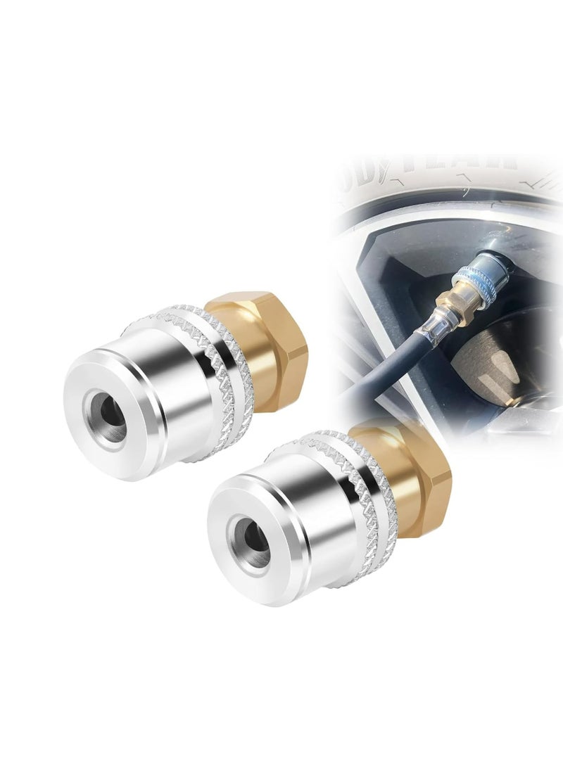 Oasisgalore 2 Pcs Lock On Air Chuck,1/4FNPT Closed Flow Brass Tire Chuck for Tire Inflator Gauge and Air Compressor  - Image 1