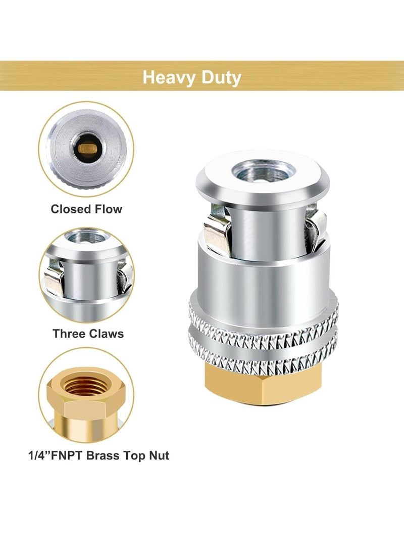 Oasisgalore - 2 Pcs Lock On Air Chuck,1/4FNPT Closed Flow Brass Tire Chuck for Tire Inflator Gauge and Air Compressor - Image 1
