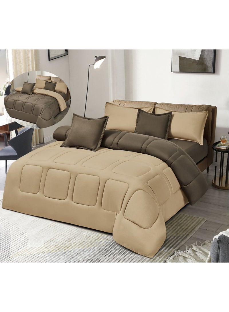 مينج لي طقم لحاف مفرش سرير ملكي نفرين مكون من 6 قطع مميزة مقاس 240 في 220 سم - Image 1