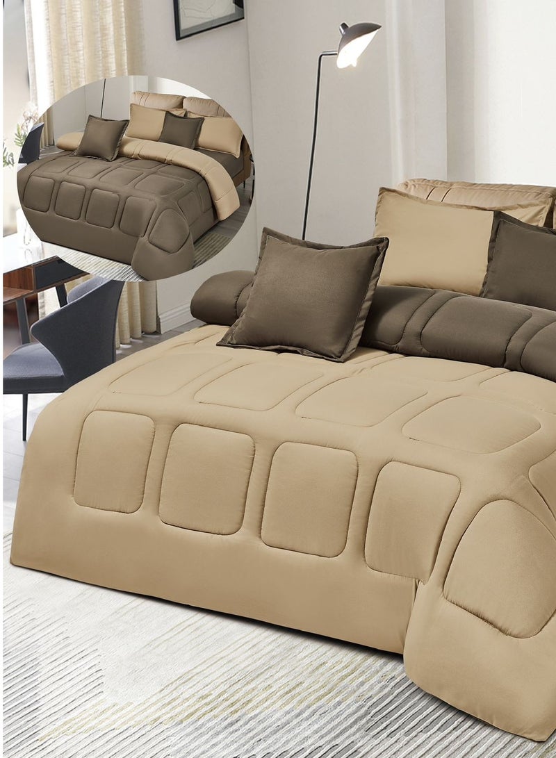 مينج لي طقم لحاف مفرش سرير ملكي نفرين مكون من 6 قطع مميزة مقاس 240 في 220 سم - Image 2