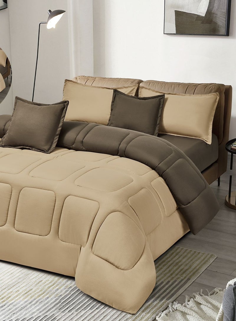 مينج لي طقم لحاف مفرش سرير ملكي نفرين مكون من 6 قطع مميزة مقاس 240 في 220 سم - Image 3