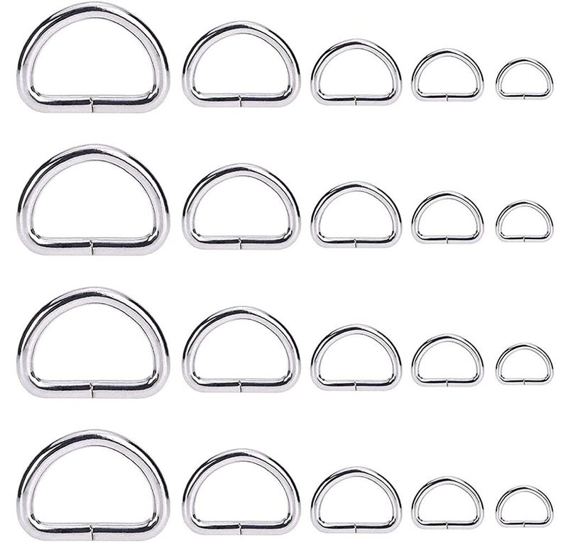 DIY Crafts DIY DIYC14684 Crafts Silver Heavy Duty Metal D Ring Non Welded DRings Pack of 5 Pcs Small Metalic Silver Colour  - Image 1