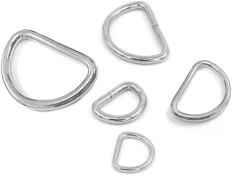 DIY Crafts DIY DIYC14684 Crafts Silver Heavy Duty Metal D Ring Non Welded DRings Pack of 5 Pcs Small Metalic Silver Colour  - Image 4