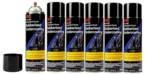 3M Professional Grade Rubberized Undercoating – 16 oz Aerosol Spray, Corrosion Protection and Sound Deadening for Automotive Undercarriages, Pack of 6 - Image 1