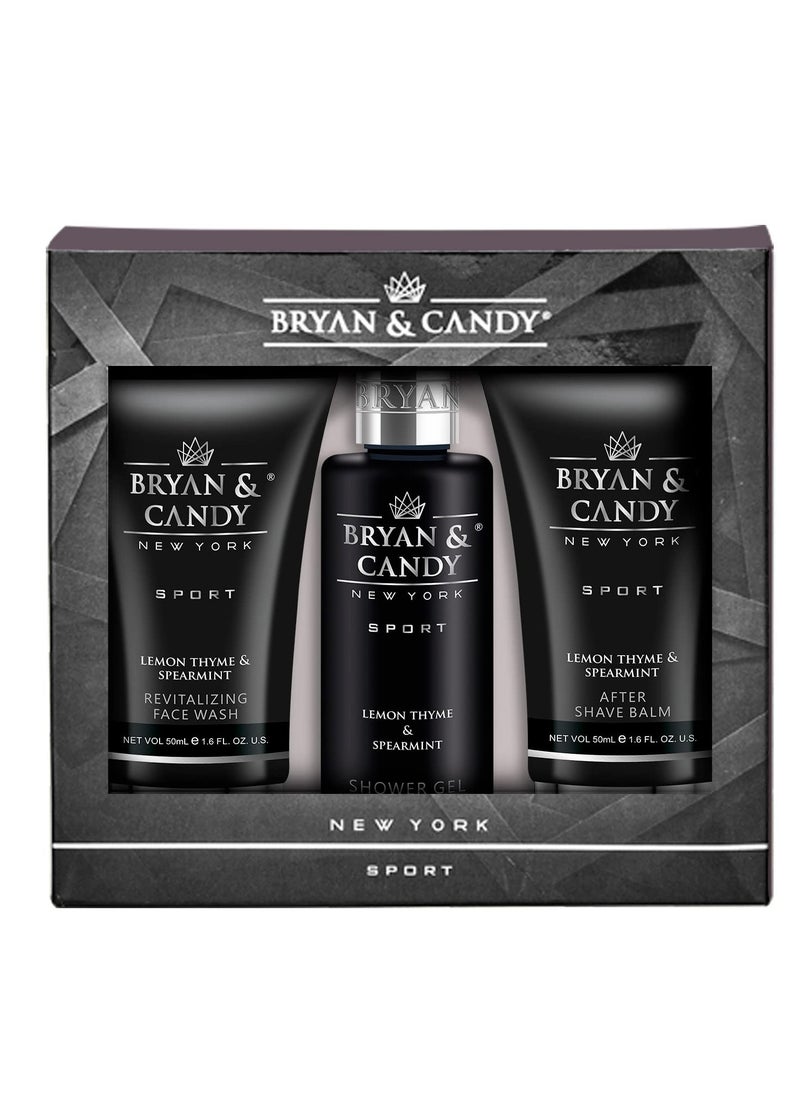 BRYAN & CANDY Bryan And Candy Lemon and Thyme Combo Kit Diwali Shower Gel 100ML Face Wash 50ML After Shave Cream 50ML Pack of 3  - Image 1
