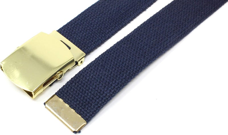 BC Belts Canvas Web Belt Military Style with Brass Buckle and Tip 54" Long Many Colors - Image 4