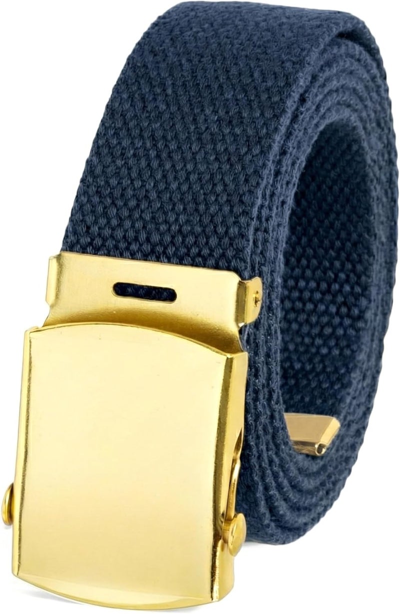 BC Belts Canvas Web Belt Military Style with Brass Buckle and Tip 54" Long Many Colors - Image 1