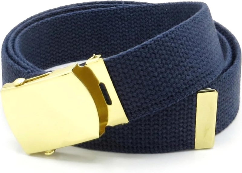 BC Belts Canvas Web Belt Military Style with Brass Buckle and Tip 54" Long Many Colors - Image 3