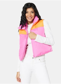 Colourblock Zip Through Gilet