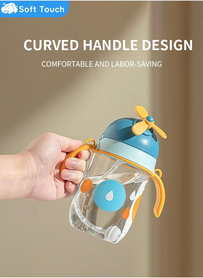 Soft Touch - Baby Straw Bottle Toddler Water Bottle Sippy Cup for Baby 6-12 Months Baby Straw Cup Sipper Bottle for Kids with Handles 300ml (Blue) - Image 1