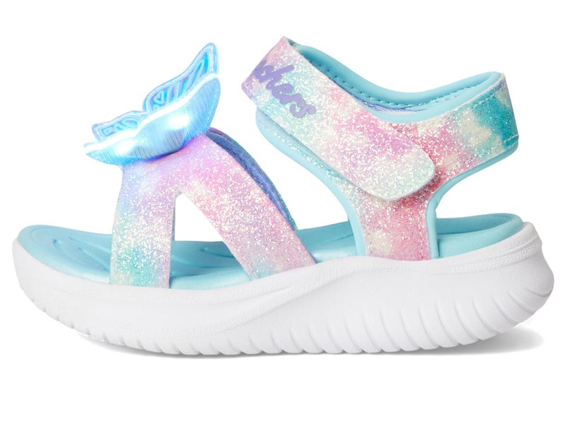 SKECHERS صندل سكيشرز للأطفال الفتيات جمبسترز - صندل فراشة برايتس، أزرق/متعدد، 13 طفل صغير - Image 4