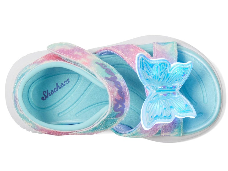 SKECHERS صندل سكيشرز للأطفال الفتيات جمبسترز - صندل فراشة برايتس، أزرق/متعدد، 13 طفل صغير - Image 2