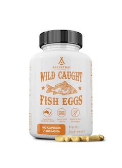 Ancestral Supplements Wild Caught Fish Eggs, 2400mg, Omega-3 Supplement Supports Brain, Heart, Fertility and Inflammatory Health, Whole Food Source of Vitamin D, K2, and A, Non-GMO, 180 Capsules  - Image 1