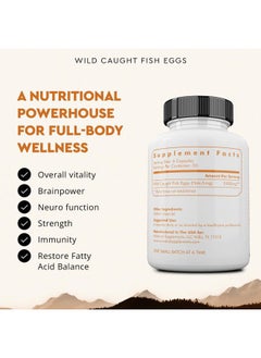 Ancestral Supplements Wild Caught Fish Eggs, 2400mg, Omega-3 Supplement Supports Brain, Heart, Fertility and Inflammatory Health, Whole Food Source of Vitamin D, K2, and A, Non-GMO, 180 Capsules  - Image 3