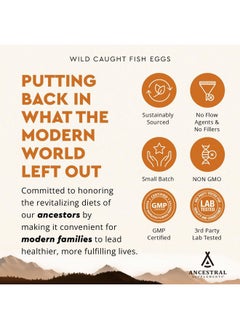Ancestral Supplements Wild Caught Fish Eggs, 2400mg, Omega-3 Supplement Supports Brain, Heart, Fertility and Inflammatory Health, Whole Food Source of Vitamin D, K2, and A, Non-GMO, 180 Capsules  - Image 5