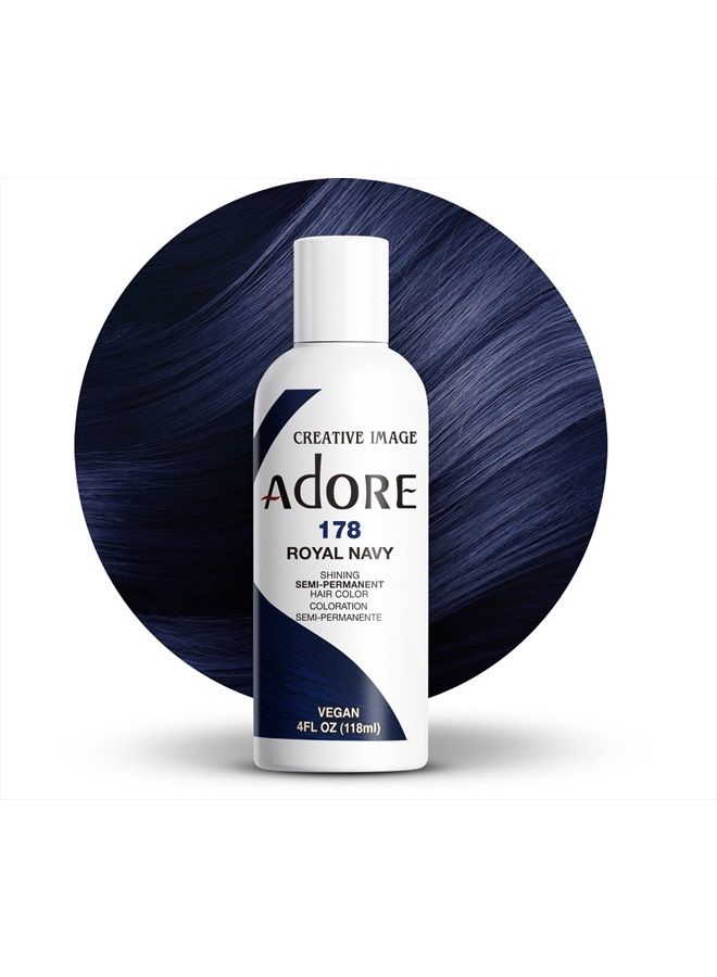Adore Semi Permanent Hair Color - Vegan and Cruelty-Free Hair Dye - 4 Fl Oz - 178 Royal Navy (Pack of 1) - Image 1