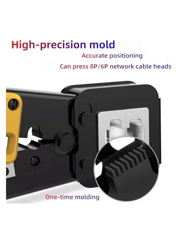 PROMASS Through-Hole Cable Pliers, Multifunctional Punch-Down Crimping Tool, 6P/8P RJ45 Ethernet Cable Crimper, Compatible with Cat5/Cat5e/Cat6/Cat6a 8P Network Crystals Heads & 6P Telephone Lines  - Image 4