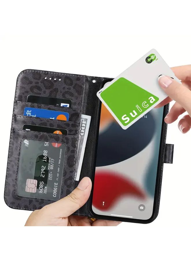 غلاف هاتف محفظة بتصميم نمر أبيض لآيفون 13 ميني مع 3 فتحات بطاقات وحامل - Image 3