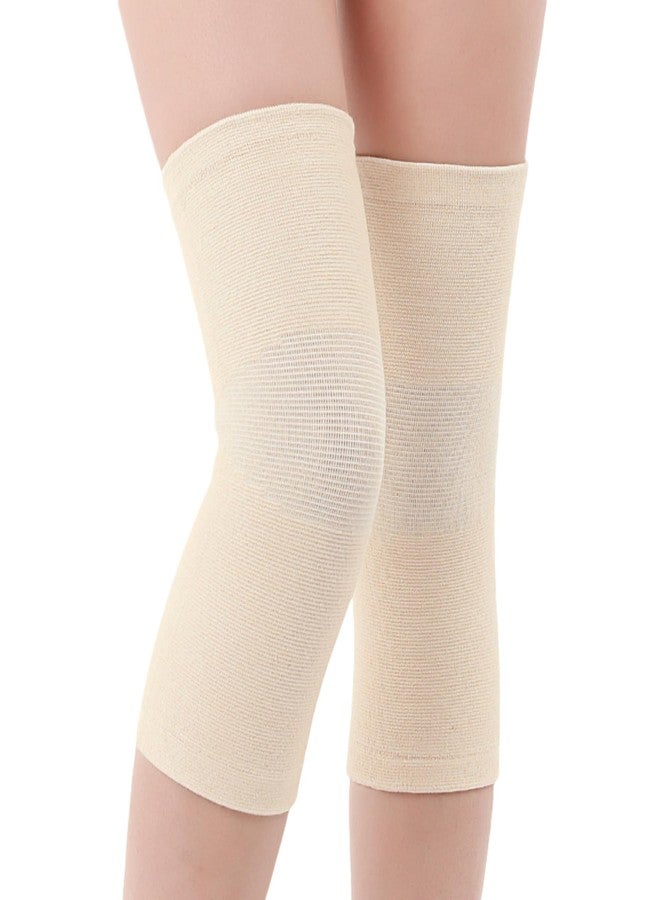 Caviotess 1 Pair Cotton Knee Compression Sleeves Knee Support for Joint Pain Arthritis Pain Relief, Elastic Knee Brace for Sports, Fits Men Women - Image 1