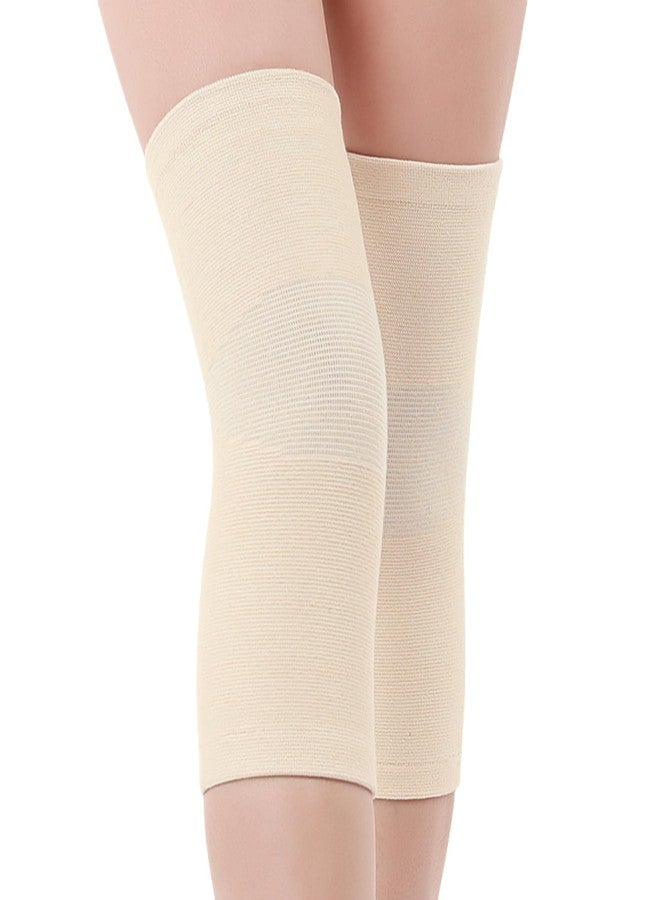 Caviotess 1 Pair Cotton Knee Compression Sleeves Knee Support for Joint Pain Arthritis Pain Relief, Elastic Knee Brace for Sports, Fits Men Women - Image 2