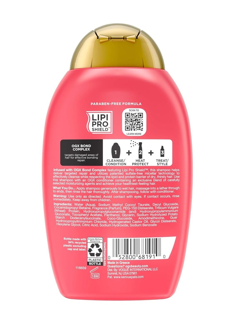 Ogx - OGX Repair & Protect Bond Protein Repair Shampoo, Lightweight Hair Wash Cleanses & Targets Damaged Areas of Hair for Effective Bond Repair, Sulfate-Free Surfactants, 13 fl. Oz - Image 1