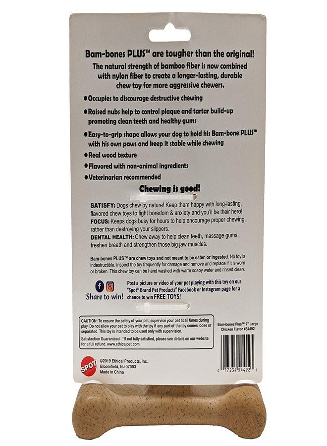 spot Ethical Pet 2 Pack of Bambones Plus Dog Chew Toys, Large 7 Inch, Chicken Flavor - Image 2