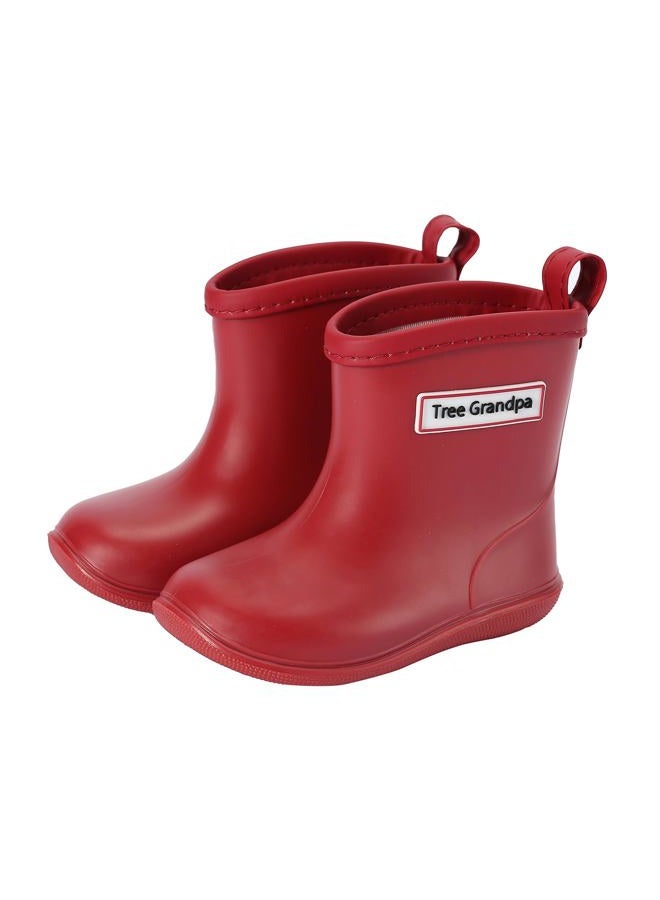 Tree Grandpa Toddler Rain Boots for Boys Girls Kids Rain Shoes,Lightweight and Waterproof Baby rain boots with Easy on, Red, 8 Toddler - Image 1