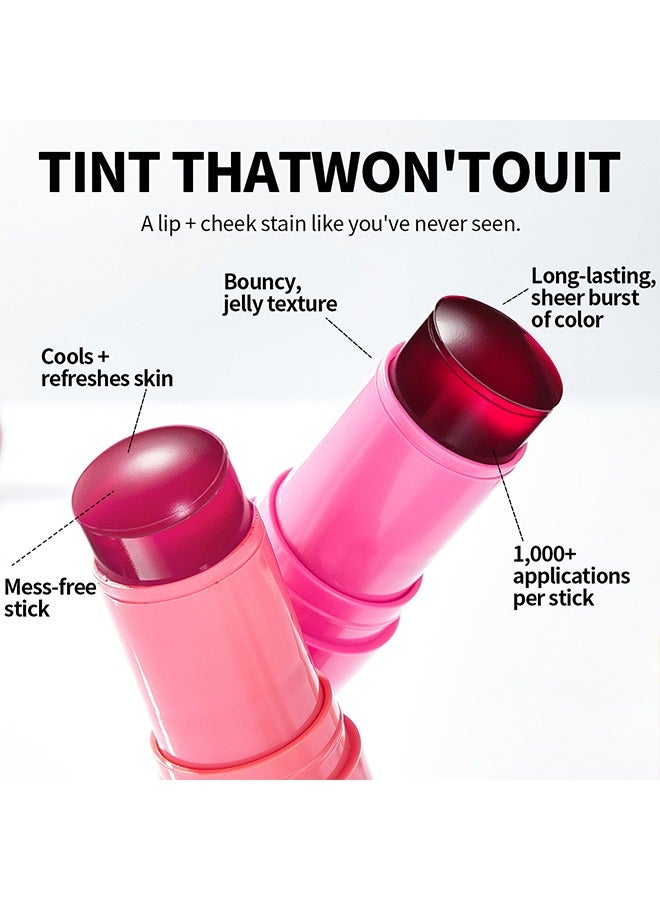 Meidián Meidian make up, Jelly Lip & Cheek Tint Blush Cream,Fruit Jelly Blush and Lip Tint Stick – Lip Nourishment and Cheek Radiance#01 - Image 4