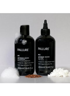 Pallure No 1 Intense Bond Building Hair Repair Shampoo No 2 Water Duo For Thicker Voluminous Fuller Hair With Linseed Oil Rice Protein 250 ml