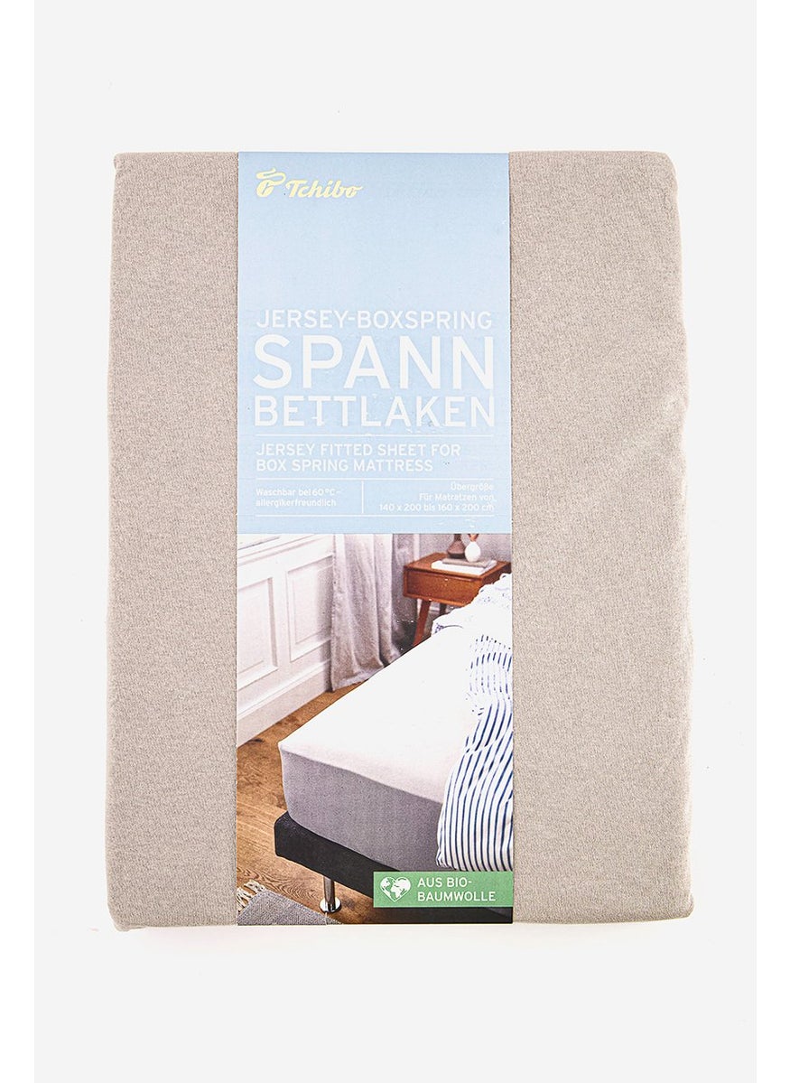 Tchibo - Single Jersey Fitted Sheet For Box Spring Mattress 160 x 200 cm, Grey - Image 1