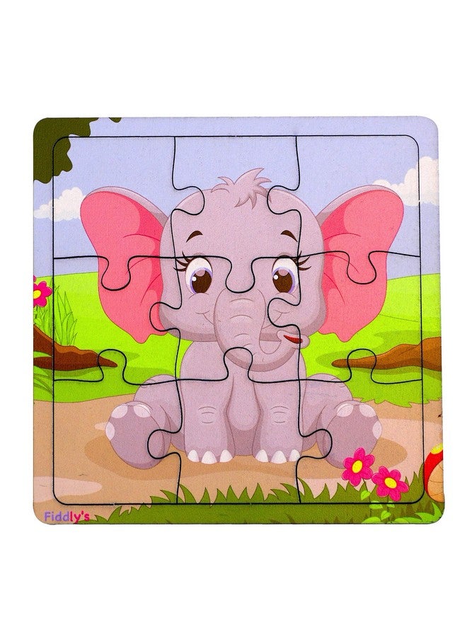 Fiddlys Wooden Paperless Jigsaw Puzzle for Children - Pack of 3-9 Pieces - Image 2