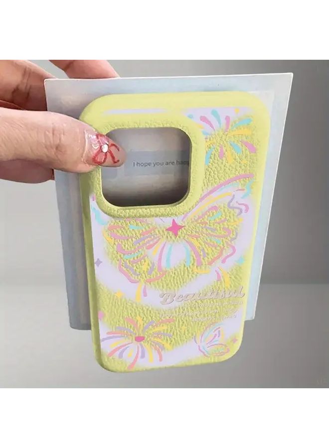 Compatible Black Shockproof Phone Case for iPhone 16 Pro Cute Butterfly Pattern Couple Cover - Image 2