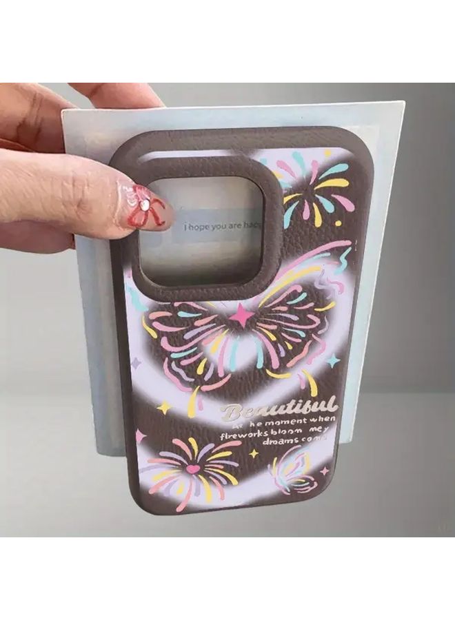 Compatible Black Shockproof Phone Case for iPhone 16 Pro Cute Butterfly Pattern Couple Cover - Image 4