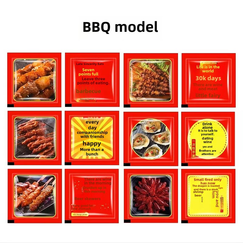 200 Mini Packs Disposable Gloves for Food Barbecue 200 small bags (2 pieces)
