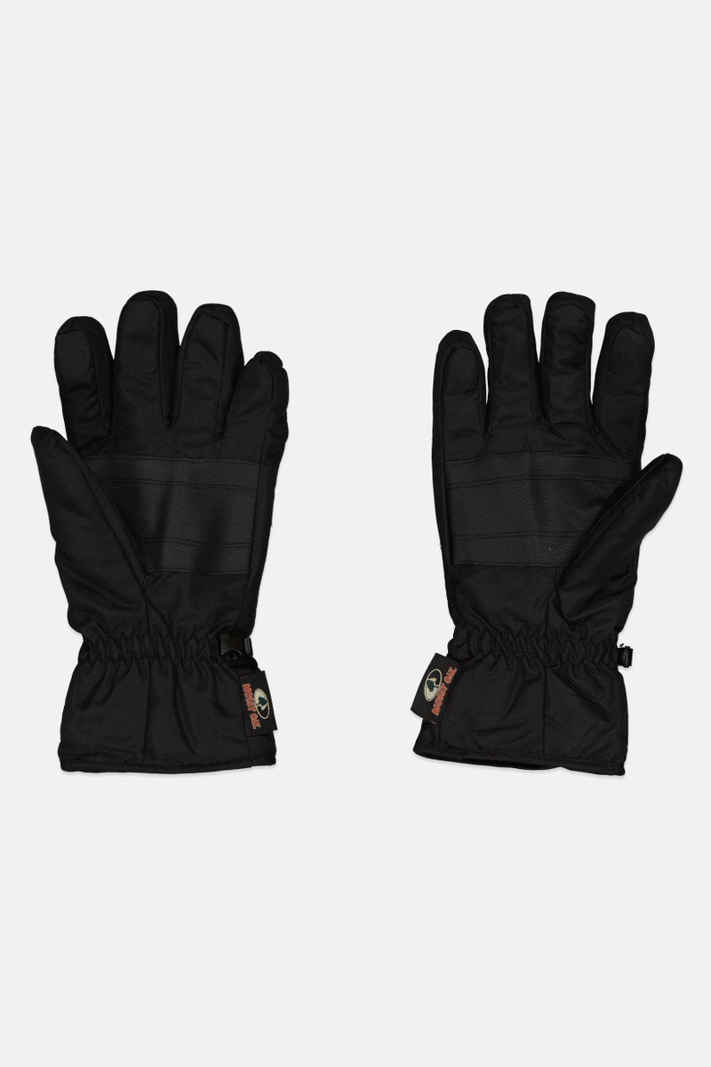 Mossy Oak قفازات رجالية بشعار العلامة التجارية، سوداء - Image 2