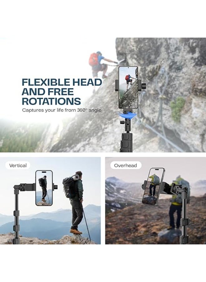 Extendable Tripod with Wireless Remote - 67-Inch Strong & Lightweight Stand for Phone, Camera, Streaming & Video Recording - Image 2