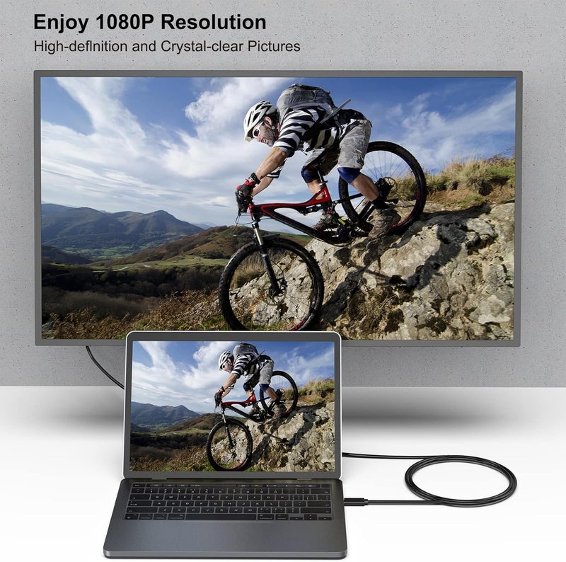 Benfei كابل USB C إلى VGA بطول 6 أقدام، كابل USB Type-C إلى VGA [متوافق مع Thunderbolt 3/4] مع iPhone 15 Pro/Max، MacBook Pro/Air 2023، iPad Pro، iMac، S23، XPS 17، Surface Book 3 والمزيد - Image 2