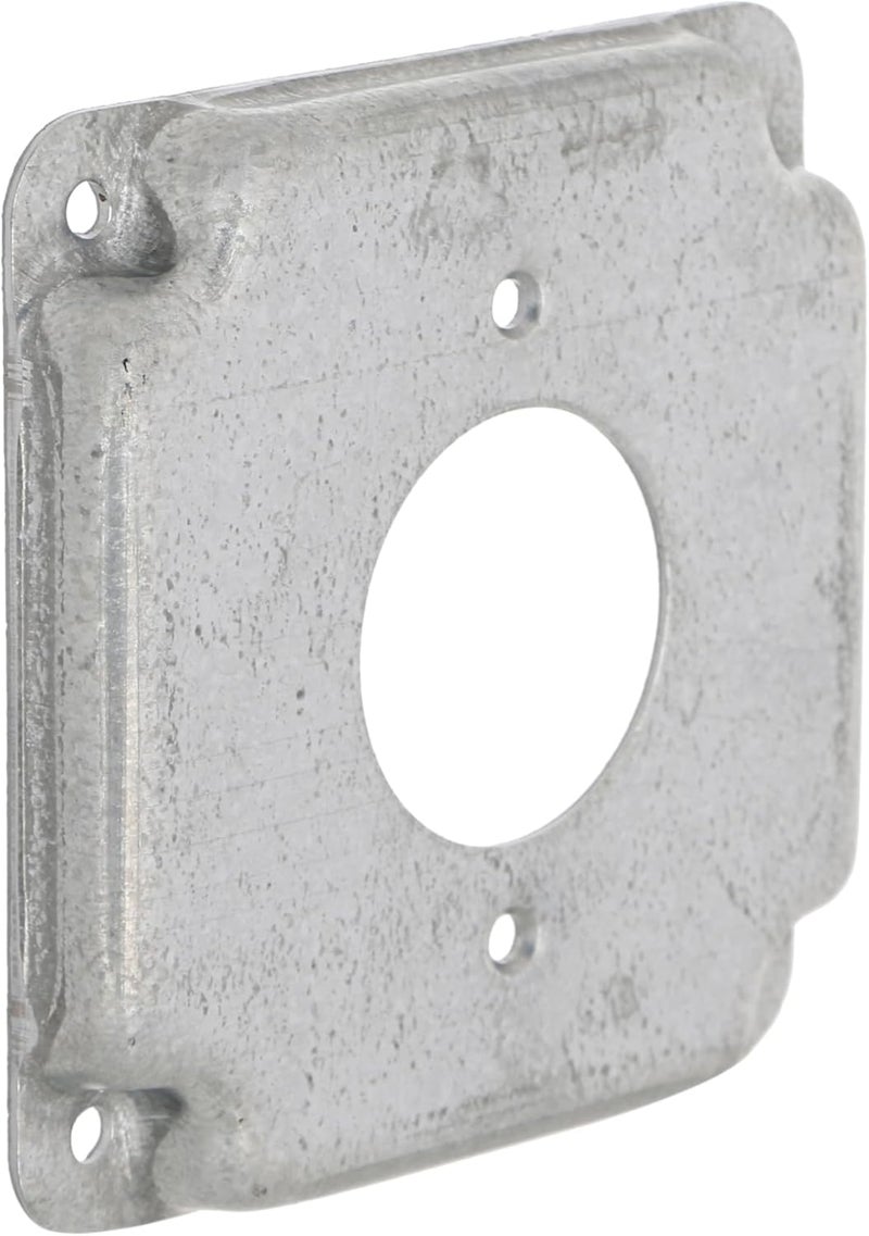 RACO Hubbell- 812C 20A Receptacle 1.594-Inch Diameter 4-Inch Square Exposed Work Cover - Image 1