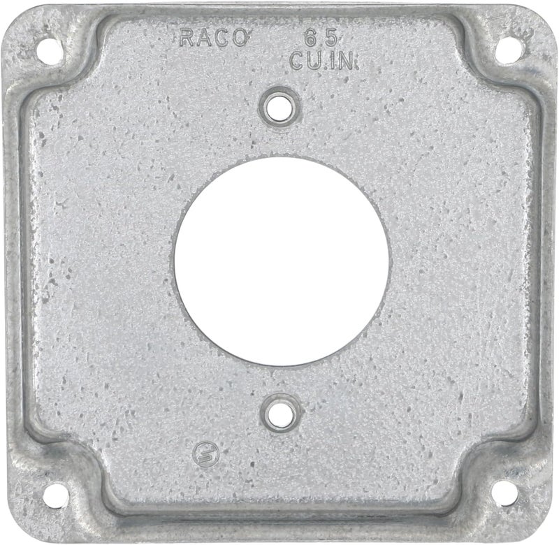 RACO Hubbell- 812C 20A Receptacle 1.594-Inch Diameter 4-Inch Square Exposed Work Cover - Image 4