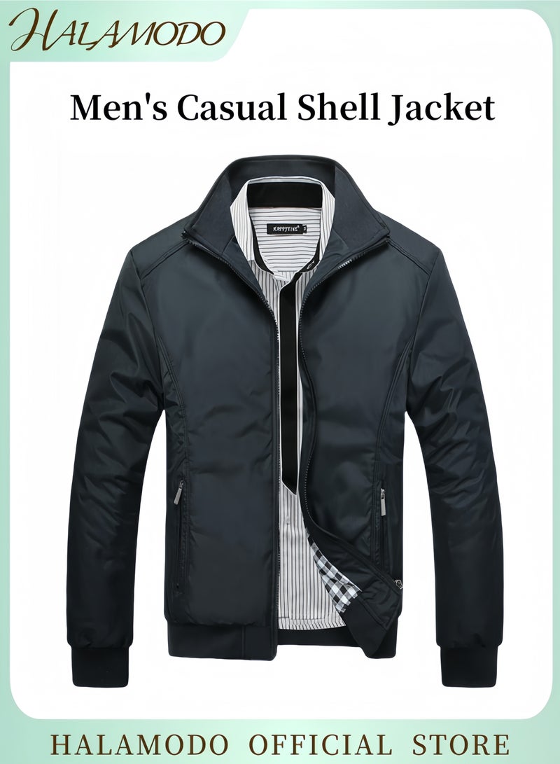 HALAMODO Men's Casual Shell Jacket  Waterproof Shell Jacket Zip Up Windbreaker Lightweight Jacket Outdoor Recreation Coat for Hiking Climbing Traveling  - Image 1