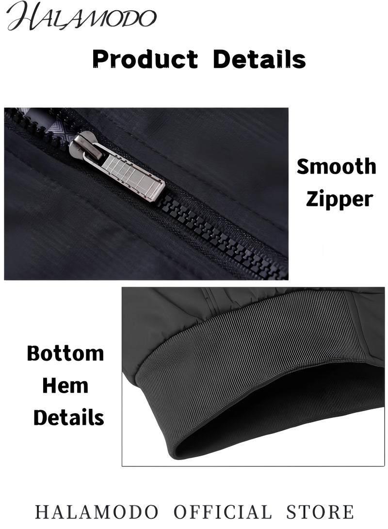 HALAMODO Men's Casual Shell Jacket  Waterproof Shell Jacket Zip Up Windbreaker Lightweight Jacket Outdoor Recreation Coat for Hiking Climbing Traveling  - Image 5