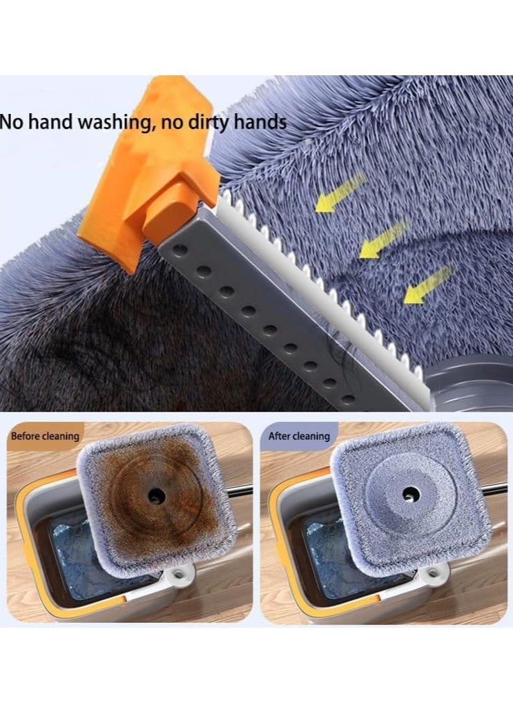 ECONO - Spin Mop and Bucket with Dual Compartment Mops for Floor Cleaning, 360-Degree Rotation, Centrifugal Force, 2 Microfiber Mop Heads Spinning Mop and Buckets for Floor Cleaning. - Image 1