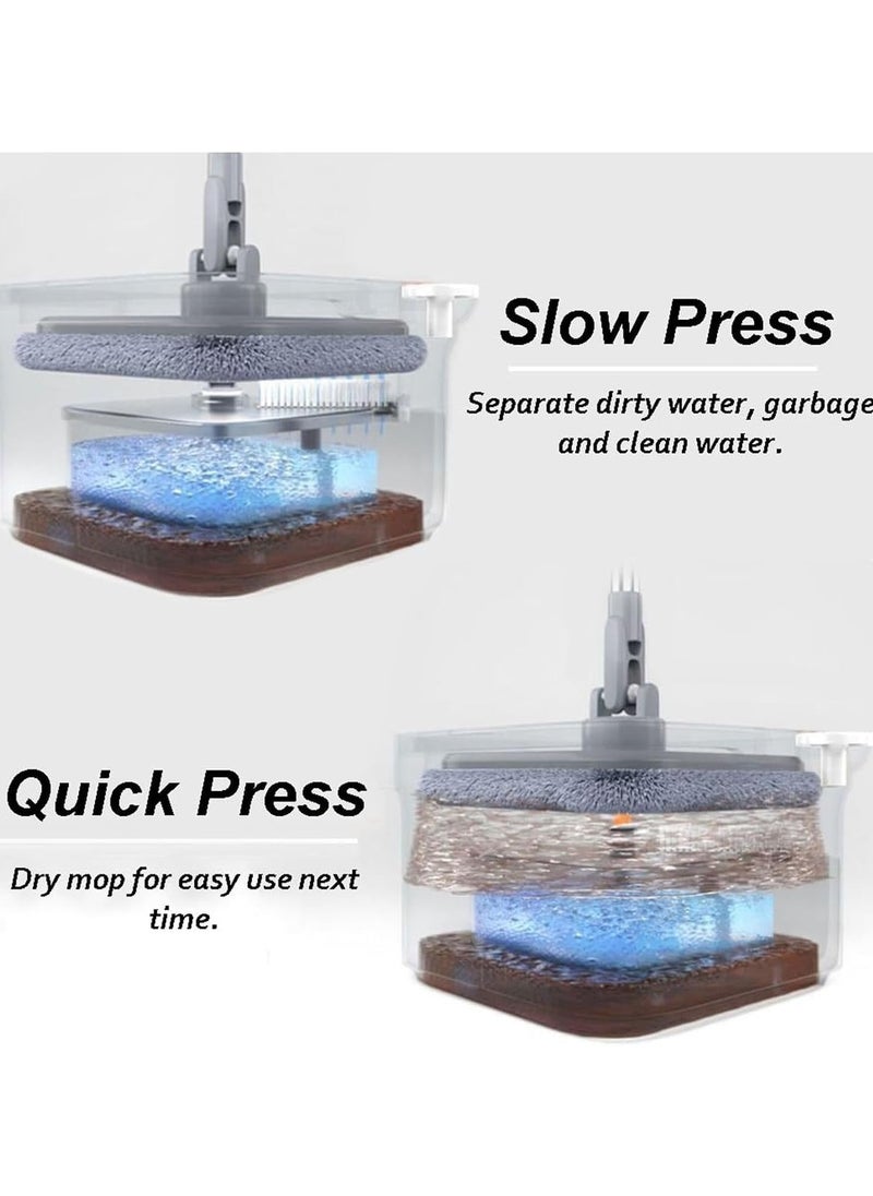 ECONO - Spin Mop and Bucket with Dual Compartment Mops for Floor Cleaning, 360-Degree Rotation, Centrifugal Force, 2 Microfiber Mop Heads Spinning Mop and Buckets for Floor Cleaning. - Image 1