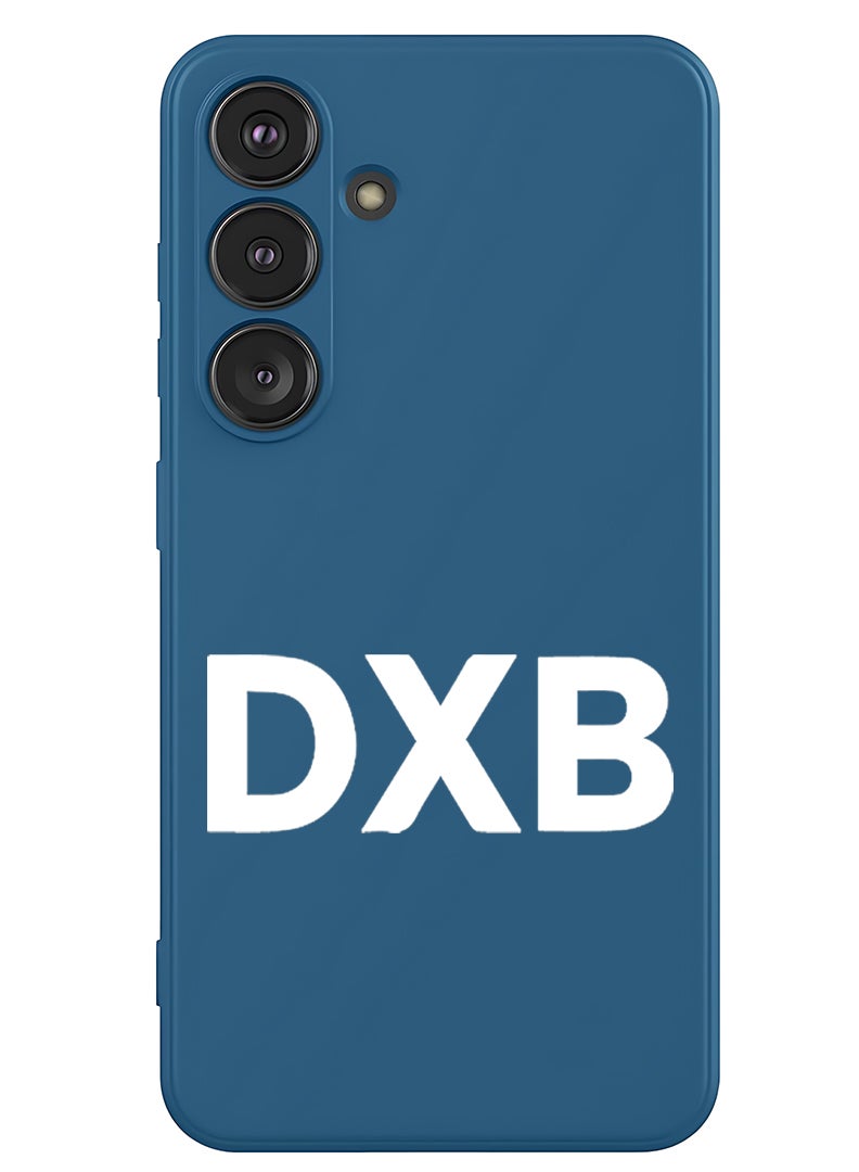 Theodor Protective Slim Fit Case Liquid Silicone Cover with Full Body Protection Anti-Scratch Shockproof Case For Samsung Galaxy S25 (Blue) - DXB - White - Image 1