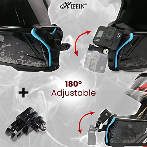 HIFFIN Helmet Chin Strap Mount Compatible with All Smart Phones Go pro Hero 11, 10, 9, 8, 7, 6, 5 and SJCAM DJI Osmo and All Action Cameras Made in India (Helmet Mount Blue) - Image 3