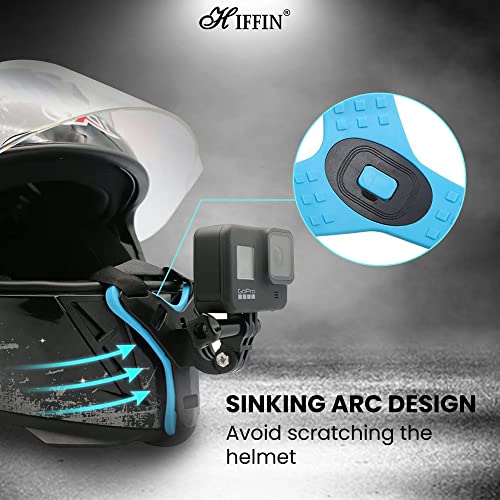 HIFFIN Helmet Chin Strap Mount Compatible with All Smart Phones Go pro Hero 11, 10, 9, 8, 7, 6, 5 and SJCAM DJI Osmo and All Action Cameras Made in India (Helmet Mount Blue) - Image 2