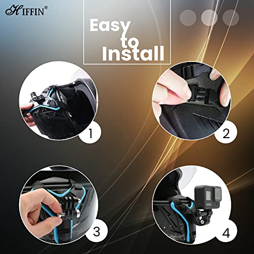 HIFFIN Helmet Chin Strap Mount Compatible with All Smart Phones Go pro Hero 11, 10, 9, 8, 7, 6, 5 and SJCAM DJI Osmo and All Action Cameras Made in India (Helmet Mount Blue) - Image 4