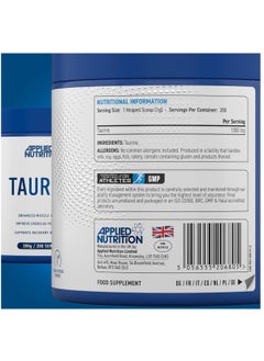 Applied Nutrition Taurine Powder 1000mg - Pure & Natural Supplement for Enhanced Muscle Hydration, Recovery & Endurance, 200g Unflavored  - Image 5