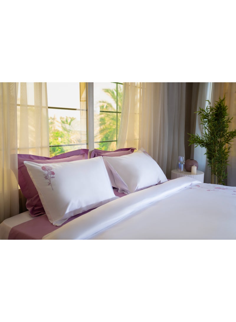 تى ام هوم طقم مفروشات وردة شرم  3 قطع من TM Home – قطن مصري 100% بـ 600 خيط – تطريز فاخر بـ 150,000 غرزة - Image 3