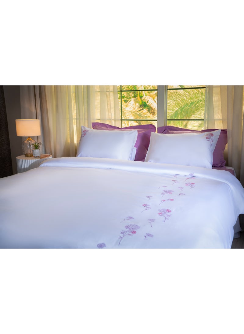 تى ام هوم طقم مفروشات وردة شرم  3 قطع من TM Home – قطن مصري 100% بـ 600 خيط – تطريز فاخر بـ 150,000 غرزة - Image 4